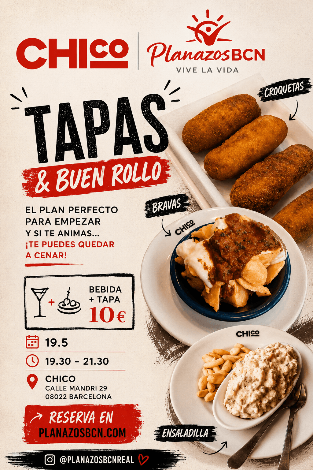 Tardeo de Tapas y Bebida en Chico Mandri
