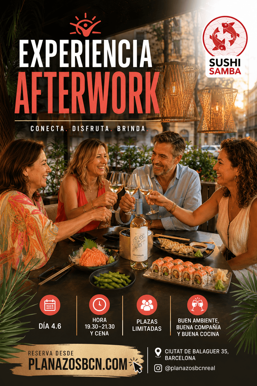 Sushi Samba afterwork mas exclusivo