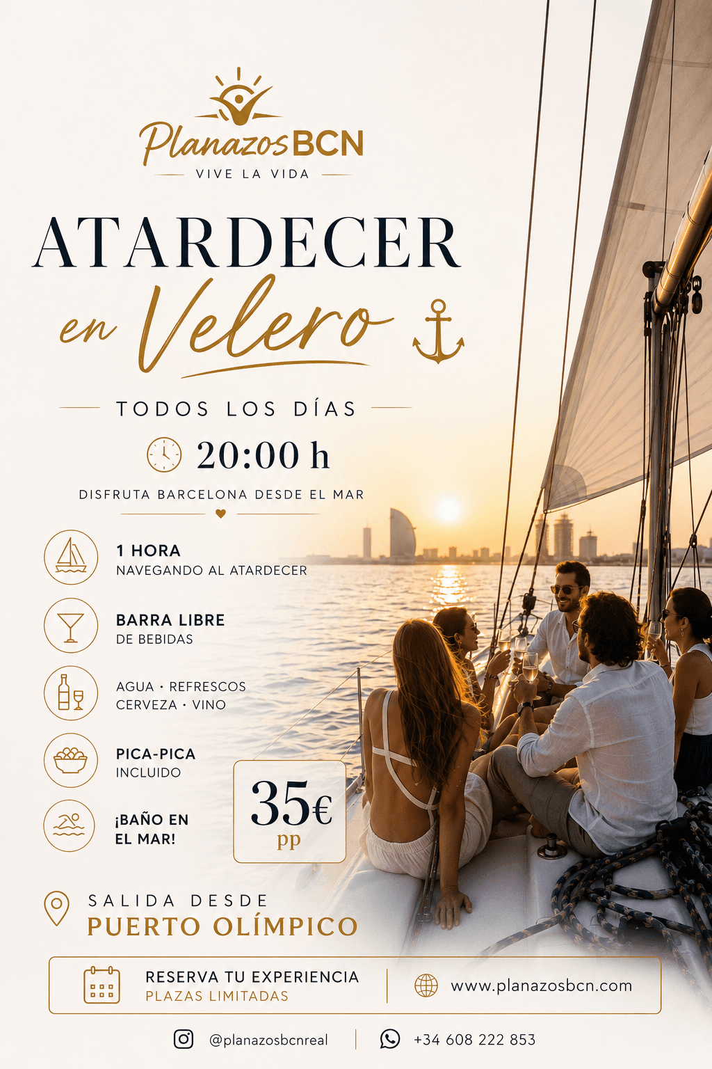🌅 ATARDECER EN VELERO ⛵️