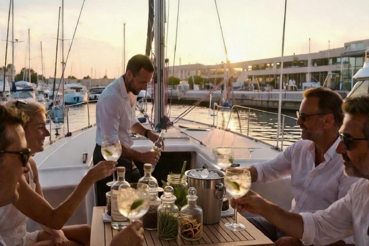 Velero al atardecer + taller de gin-tonics a bordo